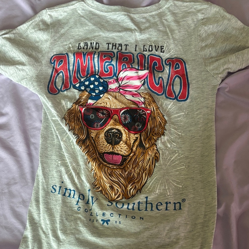 Simply Southern Patriotic Dog Tee in Red and Blue
